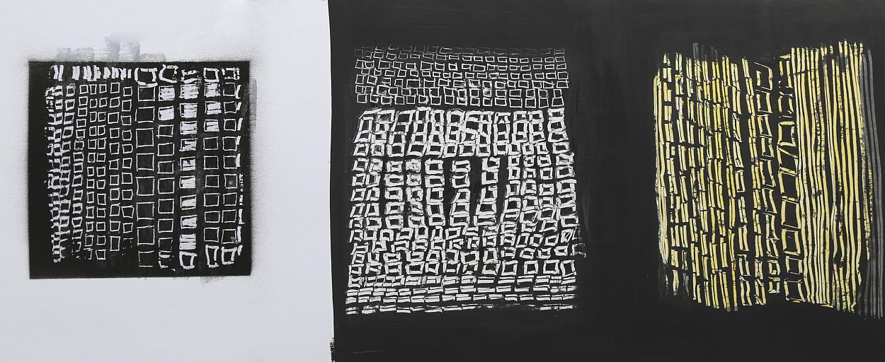 O.T. | 2019 | Ritzung | Acryl Wachskreide Papier | 22x50cm